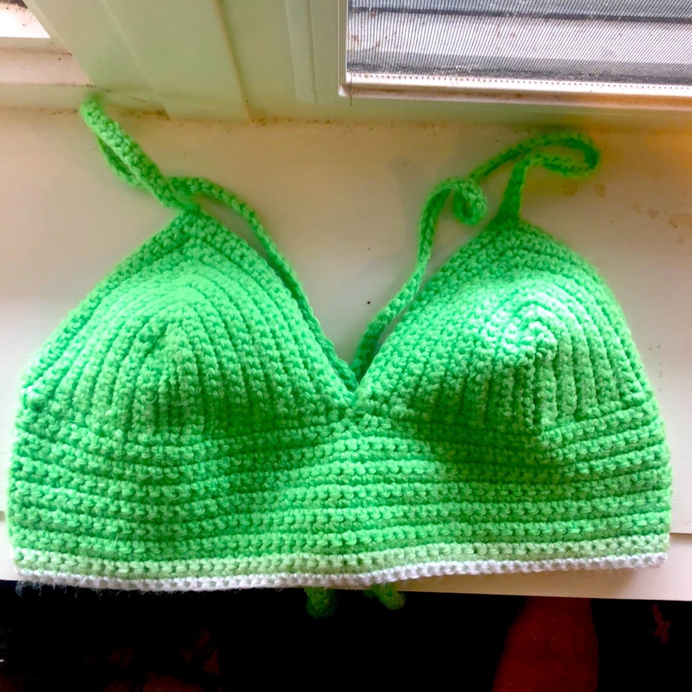 Handmade Adjustable Crocheted Cropped Top!